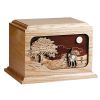 The Horse Ride Home Oak Wood Cremation Urn