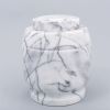 Crest White Natural Marble Cremation Urn