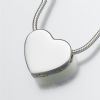 Slide Heart Sterling Silver Cremation Jewelry Necklace