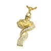 Gold Vermeil Cremation Jewelry - Ribboned Heart Necklace