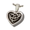Platinum Cremation Jewelry - Celtic Heart Necklace