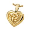 Gold Vermeil Cremation Jewelry - Celtic Heart Necklace