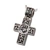 Platinum Pet Cremation Jewelry - Paw Print Cross Necklace