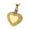 Gold Vermeil Cremation Jewelry - Rimmed Heart Necklace