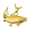 14K Gold Cremation Jewelry - Salmon Necklace