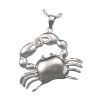 14K White Gold Cremation Jewelry - Crab Necklace