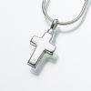 Small Cross 14K White Gold Cremation Jewelry Necklace