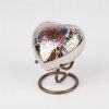 Lattice Floral Brass Metal Heart Token Cremation Urn