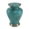 Glenwood Blue Marble Brass Metal Cremation Urn