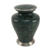 Glenwood Gray Marble Brass Metal Cremation Urn