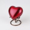Grecian Crimson Brass Metal Heart Token Cremation Urn