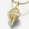 Conch Shell Gold Vermeil Cremation Jewelry Necklace