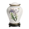 White Iris Cloisonné Cremation Urn