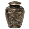 Etched Ebony Keepsake Brass Metal Cremation Urn
