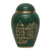 Mountain Scene Brass Metal Token Cremation Urn