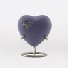Aria Butterfly Brass Metal Heart Token Cremation Urn