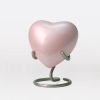 Satori Pink Pearl Brass Metal Heart Token Cremation Urn