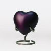 Monterey Purple Brass Metal Heart Token Cremation Urn