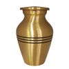 Grecian Brass with Stripes Metal Token Cremation Urn