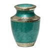 Mother of Pearl Aqua Brass Metal Cremation Keepsake Urn